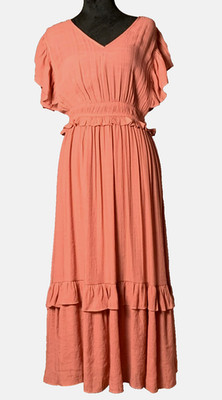 August Sky Woman's dress Small Prairie Tiered Boho V-Neck Fairy Gown Cottage