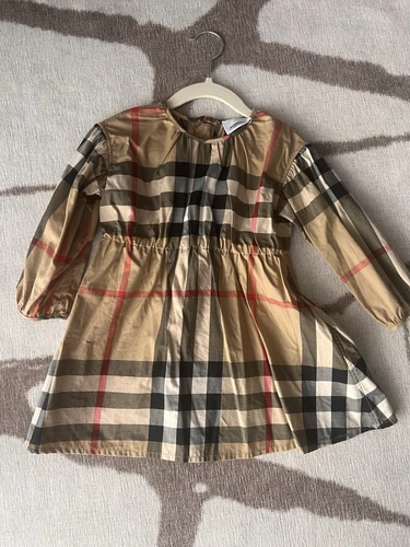Abito svasato e aderente a quadri bambina e bambina BURBERRY taglia 2