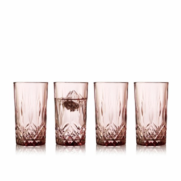 Lyngby Glas Highballglas Sorrento 4Er Set, LongdrinkgläSer, Glas, Pink, 380 Ml-image