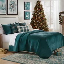 Greenland Home Fashions Finely Stitched 3-Piece Full/Queen, Riviera Teal