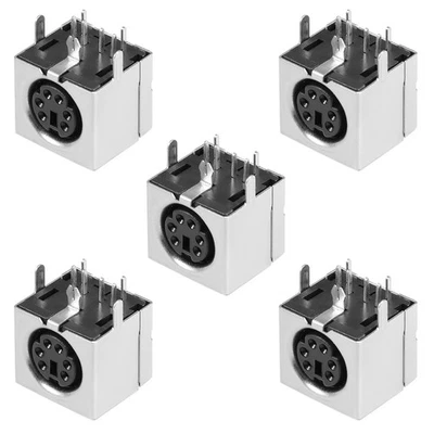 S-vidéo PCB Monter 6 broche Mini Din prise Audio vidéo Connecteur noir 5Pcs - Photo 1/4