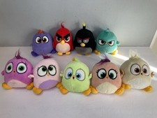 Lot Of 7 Angry Birds Hatchlings Plush Clip-Ons W/2 Angry Birds - Red  Bomb