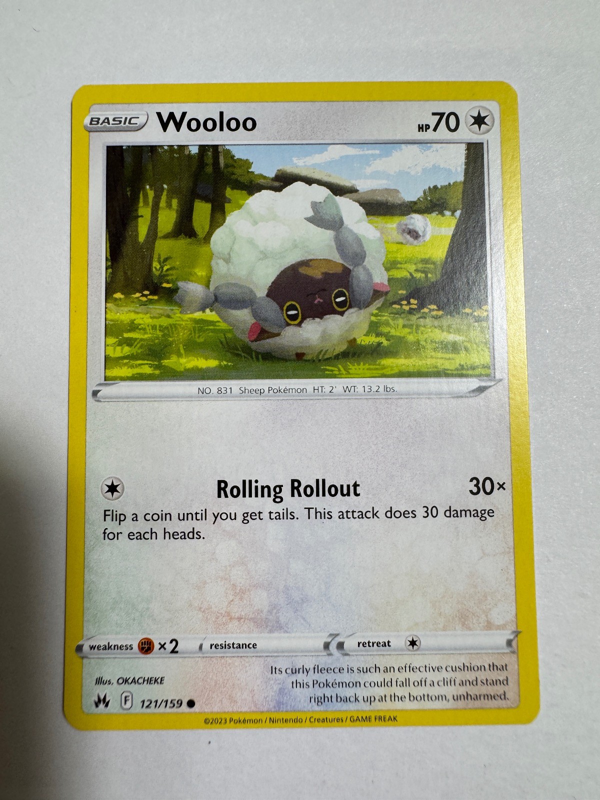 Wooloo 121/159 Common Crown Zenith Pokemon Near Mint