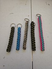Lot Of 5 Handmade Military 550 Paracord Square Keychain Lanyards