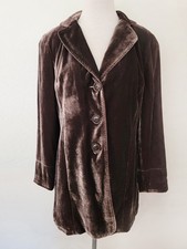NEW COLDWATER CREEK Tailored Victorian Style Long Brown VELVET JACKET P-12