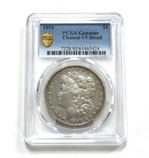 1894-P Morgan Silver Dollar PCGS Genuine Cleaned VF Details - Brand New Slab