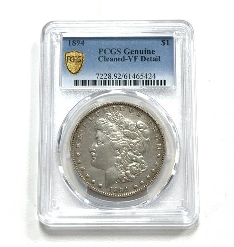 1894-P Morgan Silver Dollar PCGS Genuine Cleaned VF Details - Brand New Slab