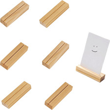 6 Pcs Wood Place Card Holders, Wooden Table Number Stands, Wooden Picture Holder