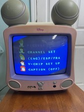 Disney Princess Pink 13" CRT Color TV Minnie Mouse Player Tested Works Great