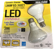 Feit Electric LED 13 Watt BR30 144785 Flood Light Bulb 65 Watt Equiv DIMMABLE