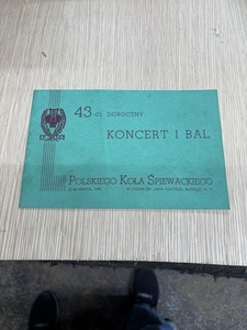 1940 Polish Singing Circle Program Paper 