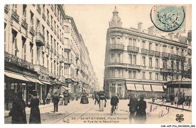 CAR-ACPP16-1087-42 - SAINT-ETIENNE - Place dorian et rue de la république