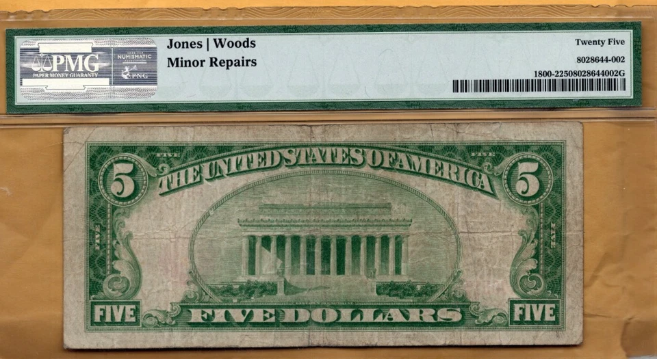 $5 1929 National Banknote Freeport, New York PMG Very  Fine 25 Nassau County - Image 2 of 2