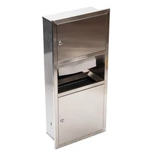 Mind Reader Wall-Mount Paper Towel Dispenser & Trash Can Stainless Steel