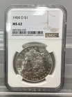 1904 O Morgan Silver Dollar - NGC - MS 62