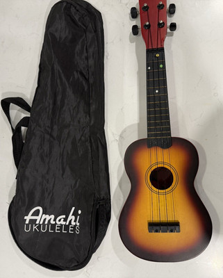Amahi Ukulele W/ Bag Hinkler Uke'n Play Sunburst finish dark reddish-brown
