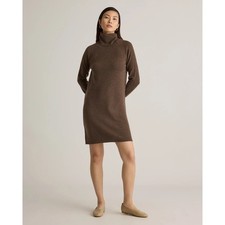 Vestido Suéter Quince Mongol Cachemir Cuello Alto Marrón Talla Pequeña