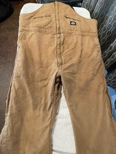 Polar King by Key Insulated Duck Bib Overalls Brown Quilted Lined Workwear 44x30