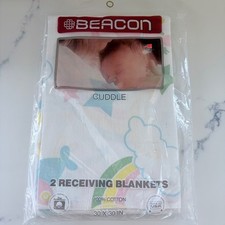 VNTG Beacon Cuddle 2 Receiving Blankets 100% Cotton Rainbow Pastel Made in USA