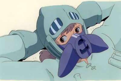Postcard Nausicaa with her hand wrapped around a miasma mask Postcard ''Nausicaa