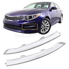 For Kia Optima Ex 2016-20182pcs Chrome Front Bumper Lower Grille Molding Trim