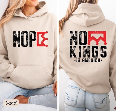No Kings in America Hoodie, Crown No Kings Shirt, Nope Kings Hoodie