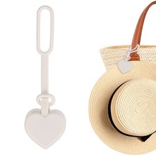 1-Pack Magnetic Hat Clip for Travel on Bag, Silicone Heart Hat Holder, Beige