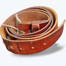Genuine Leather Belt Top Grain USA Made Distressed Brown Mens Size 46