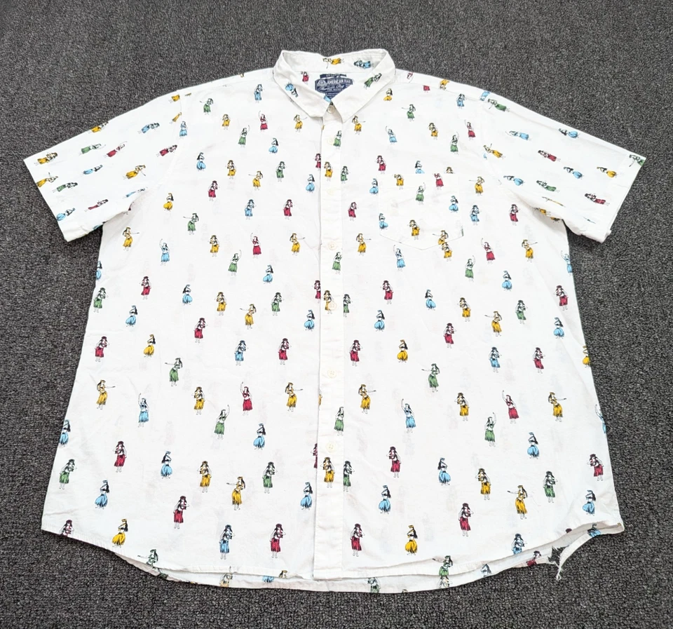 American Rag Men's Button Down All Over Print Hula Girl Aloha Hawaiian Shirt XXL - Image 2 of 4