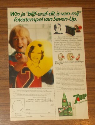Seltene Werbung 7UP Seven-Up Limonade Fotostempel Promo Kronkorken #1 7 Up 1982