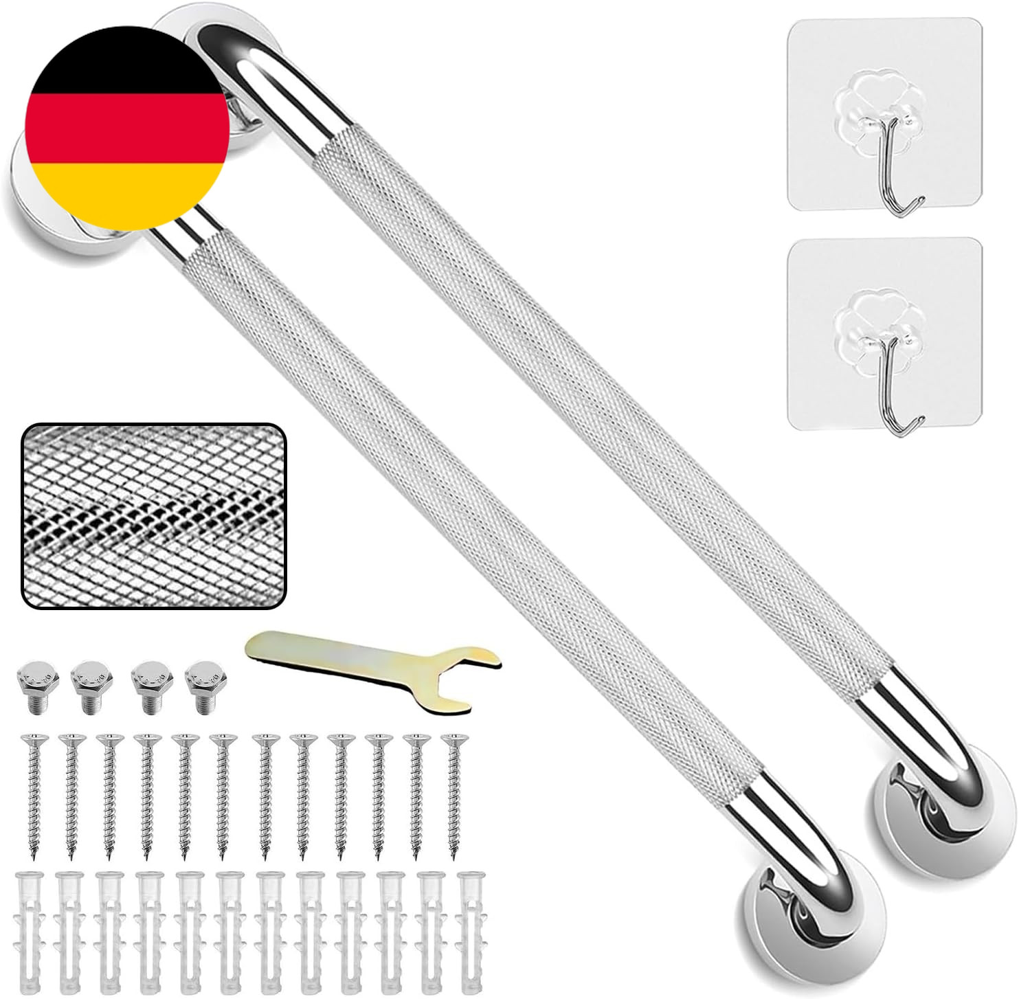 2 Stück 50,8 Cm Haltegriff, 304 Edelstahl, Rutschfest, Badezimmer-Chrom-Haltegri