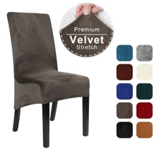 Velvet XL Size Long Back Chair Cover Spandex Dining Chair Slipcover Large Cover