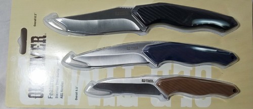 Old Timer Combo Pack of 3 Fixed Blade Knives with Sheaths - NEW in Box - Picture 2 of 3