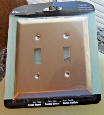 Wall Plate Elumina Century Brushed Bronze Finish 2 Switch NEW