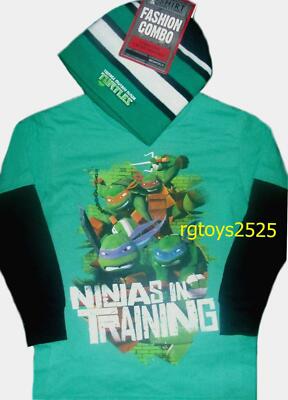 Teenage Mutant Ninja Turtles Shirt Child Size 6-7 S 8 M 10-12 L 18 XXL & Hat New