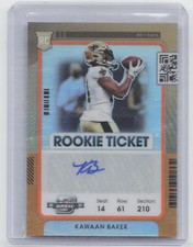 2021 Panini Contenders Optic #200 Kawaan Baker Orange RC Auto #/50