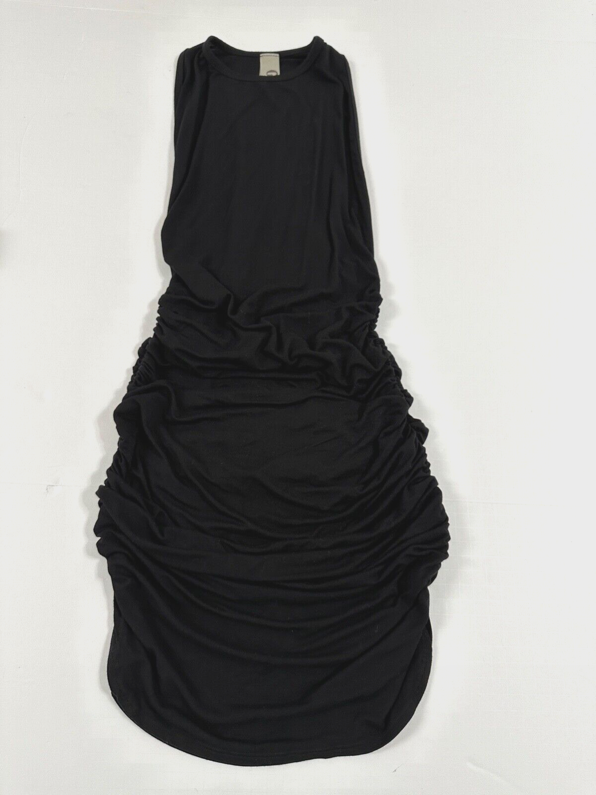 Go Couture USA Black Dress Modal Stretch Racerback Ruched Bodycon Women size S