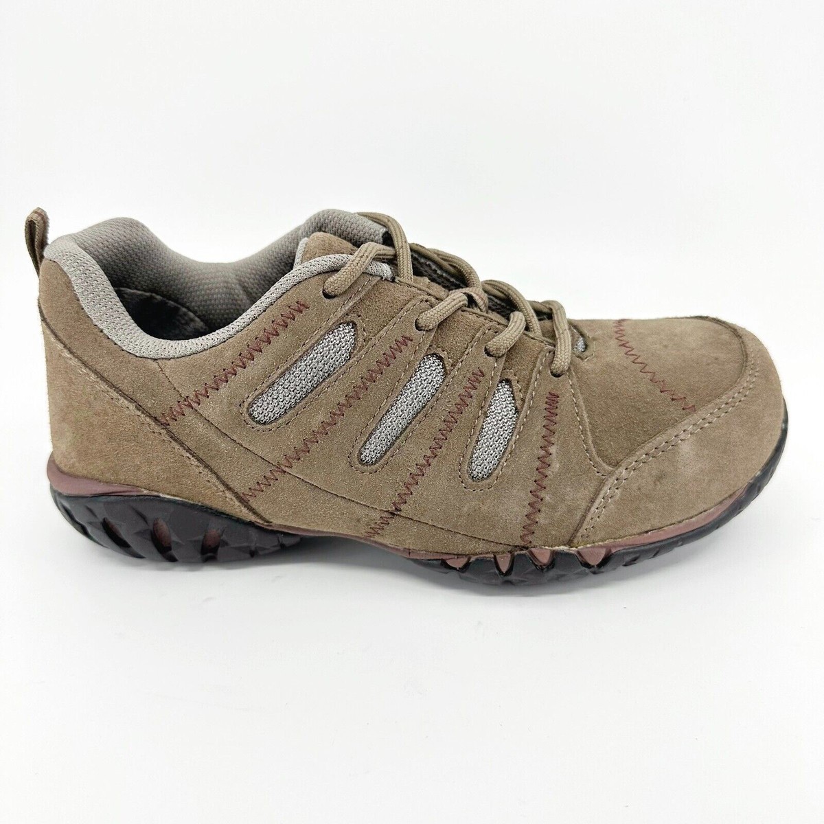 Rockport Works Addy Tan Grey Suede Oxford Composite Toe 