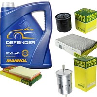MANN-FILTER Inspektionspaket Mannol 5L Defender 10W-40 FüR Vw Golf Iv 1.4 16V