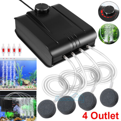 350 Gallon Adjustable Silent Air Pump For Large Aquarium – 4 Outlet – Fish Tank Aeration