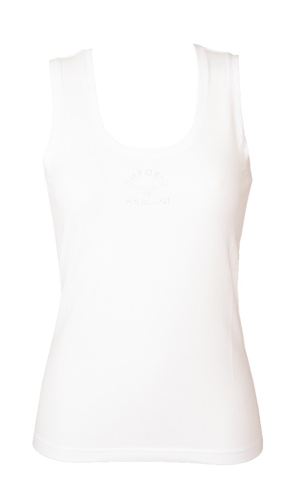 EMPORIO ARMANI women's tank top wide shoulder tank top stretch cotton with logo