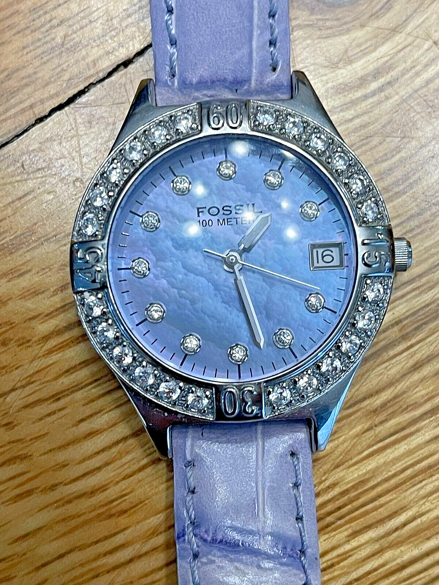 Leather Fossil 100 Meters Fossil Modern Machine Chronograph Black