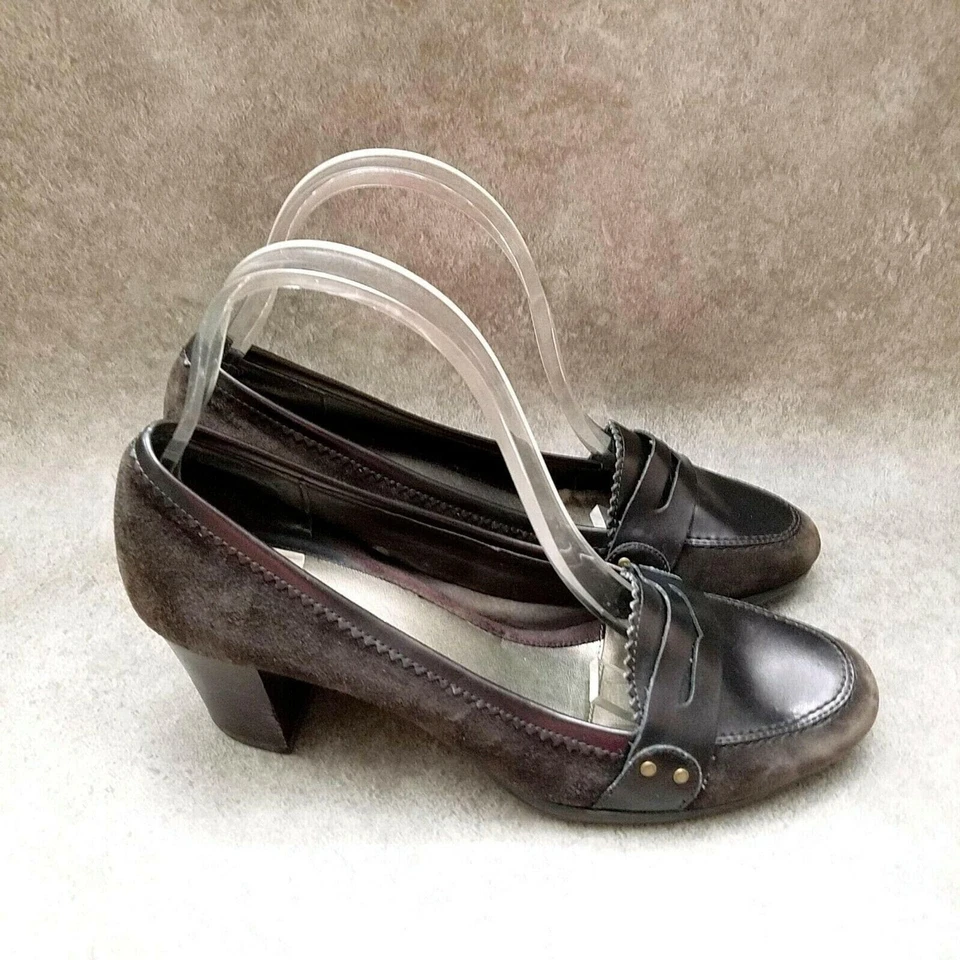 Zapatos de salón Liz Claiborne para mujer Clio talla 8,5 de cuero marrón sin cordones de 2,5" Foto 4 de 4