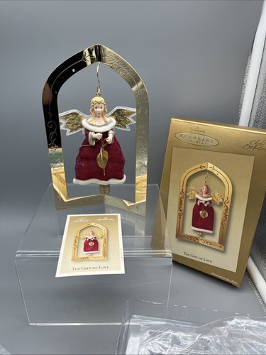 NIB Hallmark Keepsake Ornament Angel The Gift Of Love 2003 Club Exclusive Stand - Picture 8 of 10