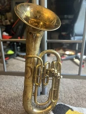 1936 Kings Baritone Pre-WWII Front Facing Valves Antique Brass Instrument W/case