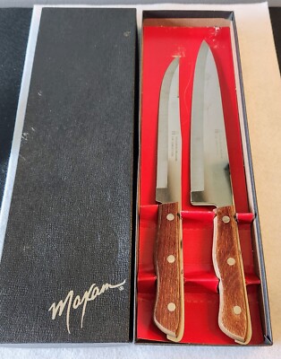 Vintage! Maxam Stainless Steel Knife Set 9'' Chef & 8'' Carving Made in Japan NMC