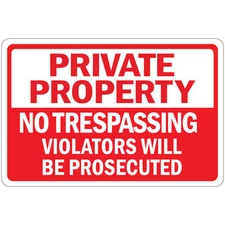 Private Property No Trespassing Violators Will Be Prosecuted Metal Sign