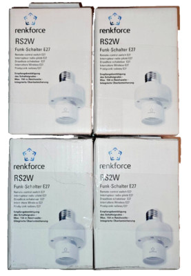 4x RS2W Funk-schalter E27 Lampenschalter Renkforce 868MHz CC1101