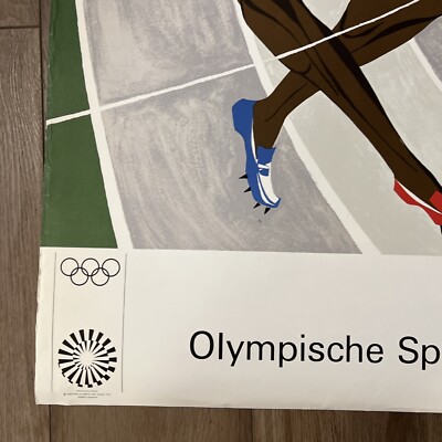 1972 Jacob Lawrence Original Olympic Poster Munich 40