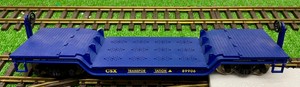 Used Pristine Blue G-Scale CSX Depressed Flat Car -- USA R17314